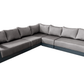 Pending - Cieux Canvas Taupe Lyon Outdoor Patio Aluminum Metal Large Corner Sectional Sofa in Midnight Grey with Sunbrella Cushions - Available in 2 Colours