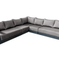 CIEUX Lyon Outdoor Patio Aluminum Metal Large Corner Sectional Sofa in Midnight Grey with Sunbrella Cushions, image 7