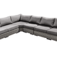 Pending - Cieux Champagne 2 Piece Outdoor Patio Wicker L-Shaped Sectional Sofa and Coffee Table Set in Grey with Sunbrella Cushions - Available in 2 Colours