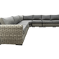 Pending - Cieux Champagne 2 Piece Outdoor Patio Wicker L-Shaped Sectional Sofa and Coffee Table Set in Grey with Sunbrella Cushions - Available in 2 Colours