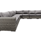 Pending - Cieux Champagne 2 Piece Outdoor Patio Wicker L-Shaped Sectional Sofa and Coffee Table Set in Grey with Sunbrella Cushions - Available in 2 Colours