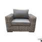 Pending - Cieux Champagne 3 Piece Outdoor Patio Wicker Corner Sectional Sofa, Coffee Table and Club Chair Set in Grey with Sunbrella Cushions - Available in 2 Colours