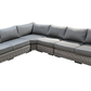 Pending - Cieux Champagne Outdoor Patio Wicker L-Shaped Sectional Sofa in Grey with Sunbrella Cushions - Available in 2 Colours