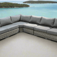 CIEUX Champagne Outdoor Patio Wicker L Shaped Sectional Sofa in Grey with Sunbrella Cushions, image 2