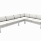 CIEUX Corsica Outdoor Patio Aluminum Metal L Shaped Sectional Sofa in White with Sunbrella Cushions, image 5