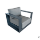 Pending - Cieux Lyon 3 Piece Outdoor Patio Aluminum Metal L-Shaped Sectional Sofa, Coffee Table and Club Chair Set in Midnight Grey with Sunbrella Cushions - Available in 2 Colours
