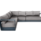 Pending - Cieux Lyon 3 Piece Outdoor Patio Aluminum Metal L-Shaped Sectional Sofa, Coffee Table and Club Chair Set in Midnight Grey with Sunbrella Cushions - Available in 2 Colours