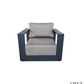 CIEUX Lyon 3 Piece Outdoor Patio Aluminum Metal L Shaped Sectional Sofa, Coffee Table and Club Chair Set in Midnight Grey with Sunbrella Cushions, image 14