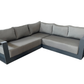 CIEUX Lyon 2 Piece Outdoor Patio Aluminum Metal Corner Sectional and Annency Fire Pit Coffee Table in Midnight Grey with Sunbrella Cushions in Canvas Charcoal, image 4