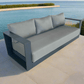 Pending - Cieux Lyon Outdoor Patio Aluminum Metal Sofa in Midnight Grey with Sunbrella Cushions - Available in 2 Colours