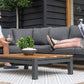 Sectionnel d'angle en forme de L en métal en aluminium pour patio extérieur Bordeaux avec siège réglable en gris