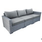 CIEUX Conversation Set Cannes Outdoor Patio Wicker Sofa Conversation Set in Grey with Sunbrella Cushions - Available in 2 Colours