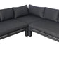 CIEUX Sectional Bordeaux Outdoor Patio Aluminum Metal Armless Corner Sectional in Grey