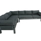 CIEUX Sectional Bordeaux Outdoor Patio Aluminum Metal L-Shaped Corner Sectional with Adjustable Seat in Grey