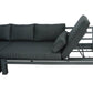CIEUX Sectional Bordeaux Outdoor Patio Aluminum Metal L-Shaped Corner Sectional with Adjustable Seat in Grey