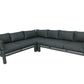 CIEUX Sectional Bordeaux Outdoor Patio Aluminum Metal L-Shaped Corner Sectional with Adjustable Seat in Grey