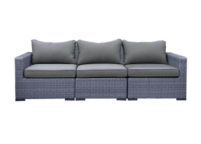 CIEUX Sofa Canvas Charcoal Cannes Outdoor Patio Wicker Modular Sofa in Grey with Sunbrella Cushions - Available in 2 Colours
