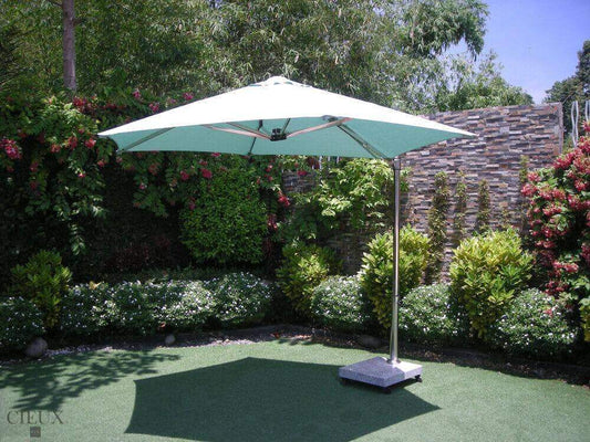 CIEUX Umbrella Provence Patio Cantilever Umbrella with Marble Base on Castors