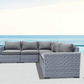 Pending - Cieux Cannes Outdoor Patio Wicker Modular Corner Sectional Sofa in Grey with Sunbrella Cushions - Available in 2 Colours