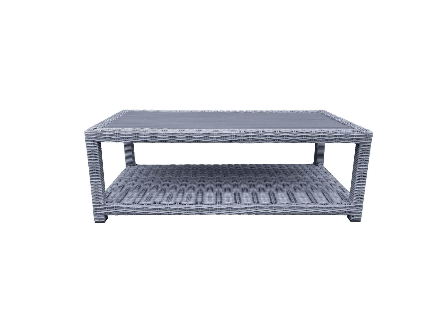 Pending - Cieux Cannes Outdoor Patio Wicker Rectangular Coffee Table in Grey