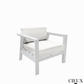 Pending - Cieux Canvas Natural Corsica Outdoor Patio Aluminum Metal Club Chair in White with Sunbrella Cushions - Available in 2 Colours