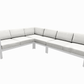 Pending - Cieux Canvas Natural Corsica Outdoor Patio Aluminum Metal L-Shaped Sectional Sofa in White with Sunbrella Cushions - Available in 2 Colours