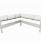 Pending - Cieux CORSI-CRSEC-NATUR Corsica Outdoor Patio Aluminum Metal Corner Sectional Sofa in White with Sunbrella Cushions - Available in 2 Colours