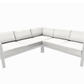 Corsica Outdoor Patio Aluminum Metal Corner Sectional Sofa in White with Sunbrella Cushions - Available in 2 Colours