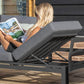 Pending - Cieux Sectional Bordeaux Outdoor Patio Aluminum Metal L-Shaped Corner Sectional with Adjustable Seat in Grey